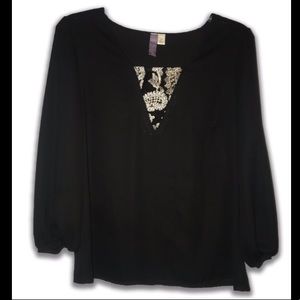 Black chiffon shirt